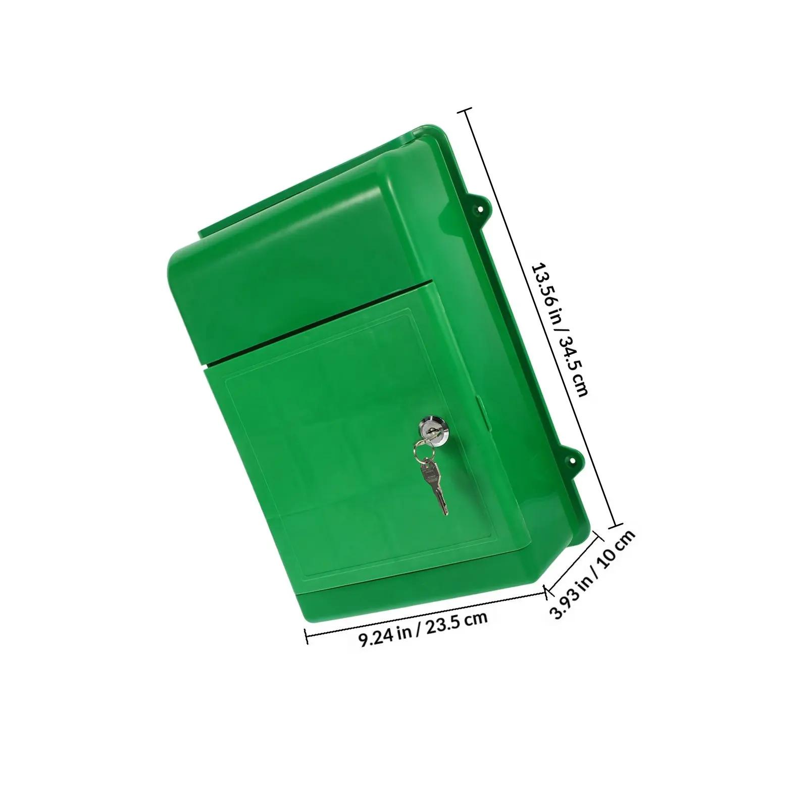 Spacious Wall Mounted Mailbox Outdoor Weather Resistant Green Lockable Letter Box for Office Home Suggestion Complaint Drop