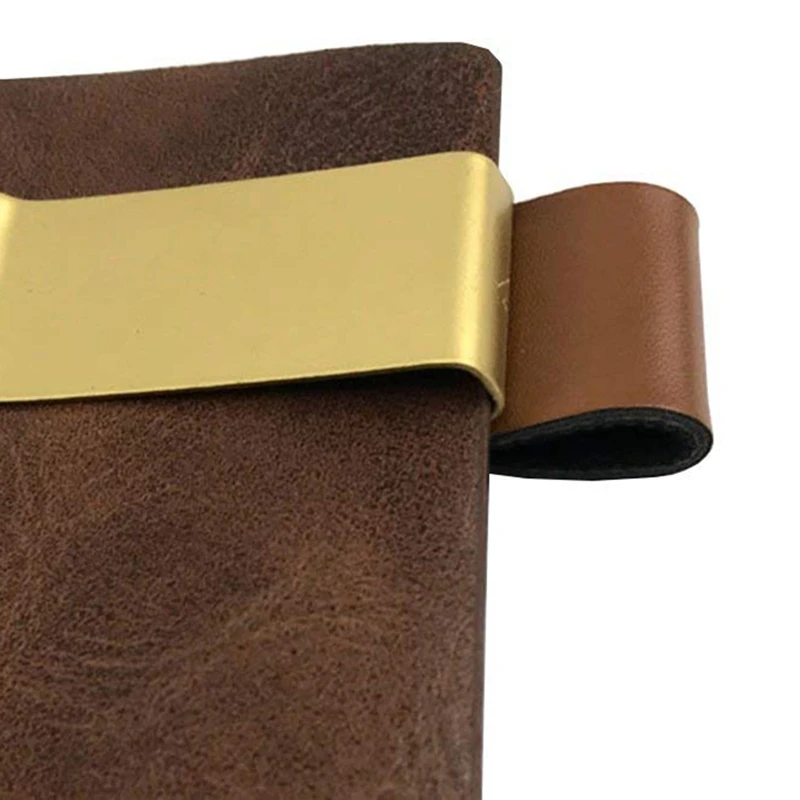 Pen Loop de couro com aço inoxidável, Travel Notebook Holder, 4 Pack