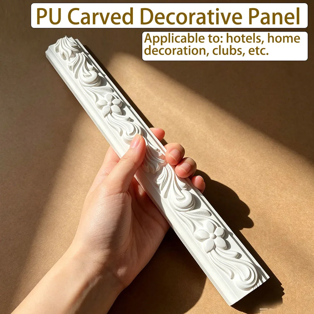 8 PCS Lightweight Polyurethane Decorative Molding Faux Gypsum Style Wall Ceiling Trim for Home Interior Renovation