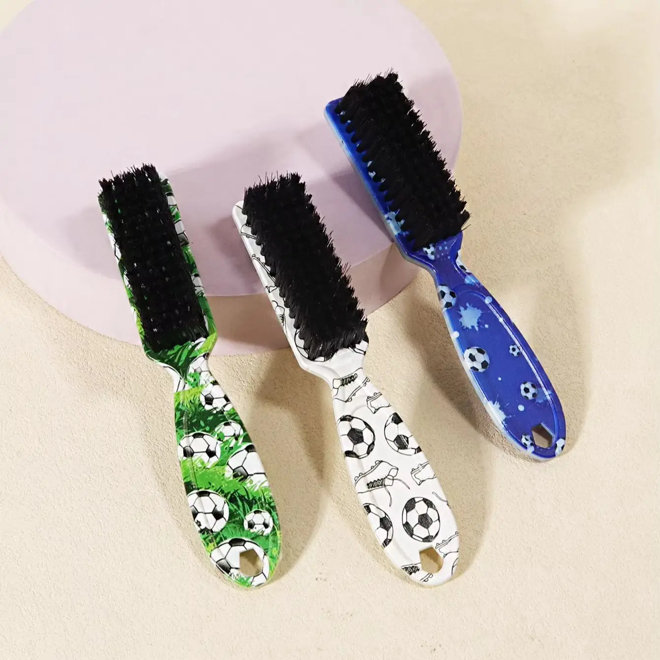 Professional hair styling brush, football grass shoe pattern, anti frizz and non damaging to hair, special for real hair wigs