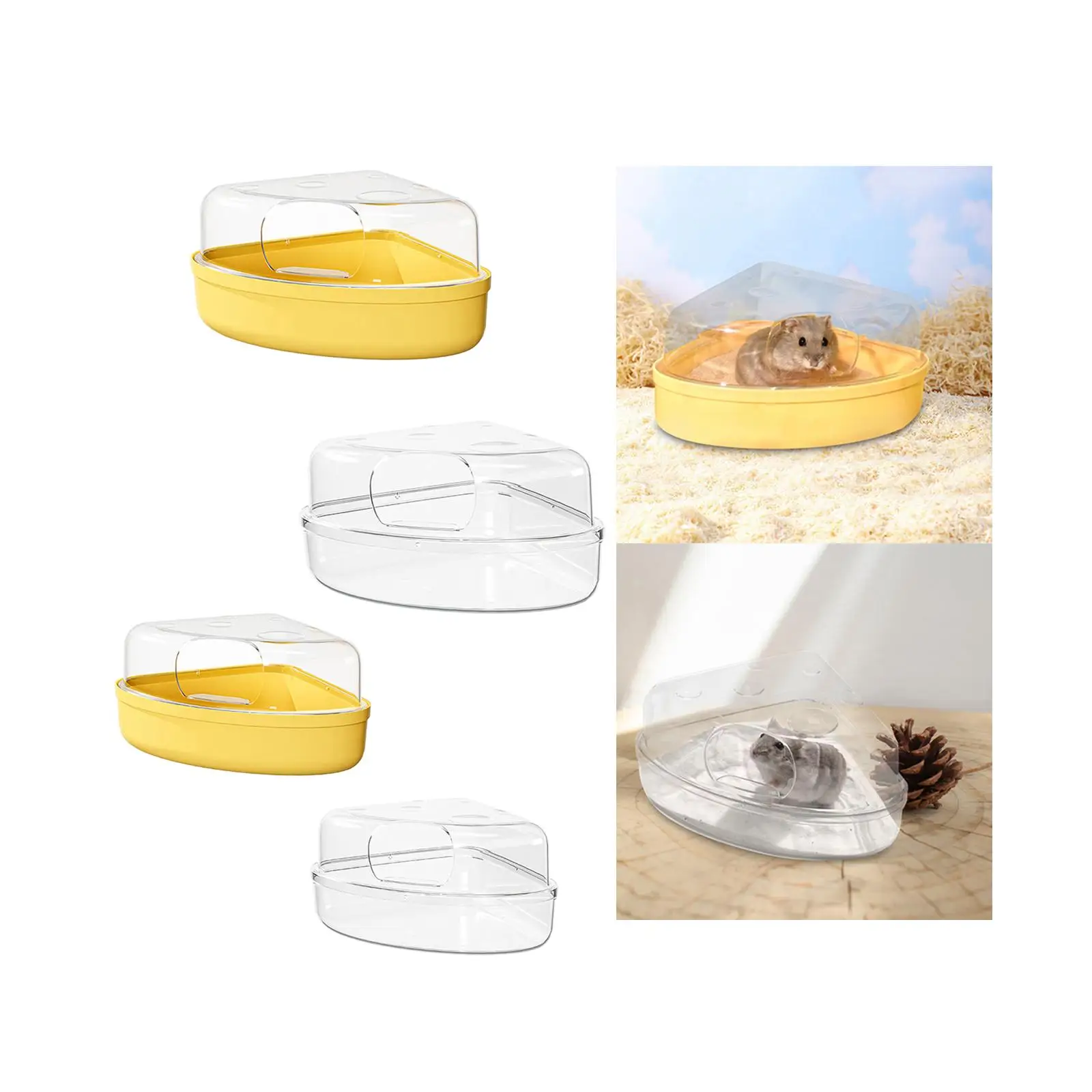 Hamster Sand Bath Box Hamster Bed Cage Accessory Hamster Bathroom Small Animal Toilet for Mice Squirrels Gerbil Hedgehog Ferret