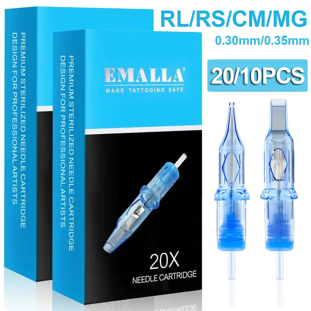 

20/10pcs EMALLA Eliot Tattoo Cartridge Needles RL/RS/CM/MG Sterilize Tattoo Needles for Tattoo Cartridge Machine Pen Supplies
