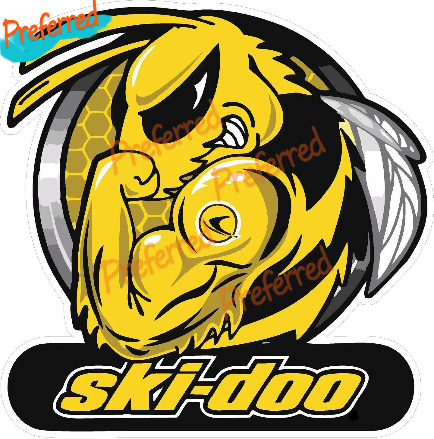 

Ski-Doo-skidoo- A Pair of Bee Decals Laminated Racing Right Racing Left for Your Car Racing Helmet Trunk Wall Sticker Decal