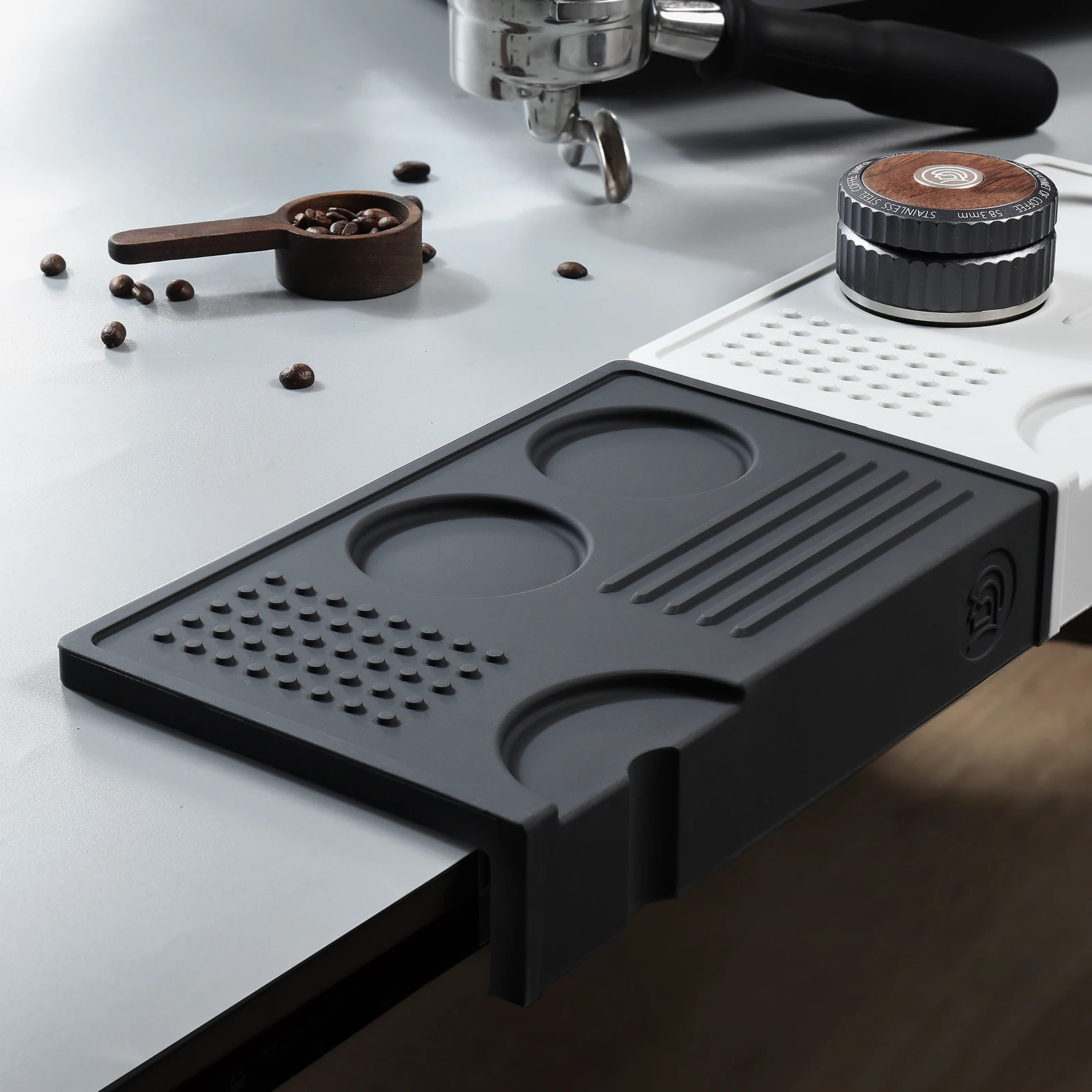 zeroHero Silicone Tamper Mat 235x146.5x46.5mm Black Anti Slip Pad for Espresso Portafilter Grinder Barista Pro Kits