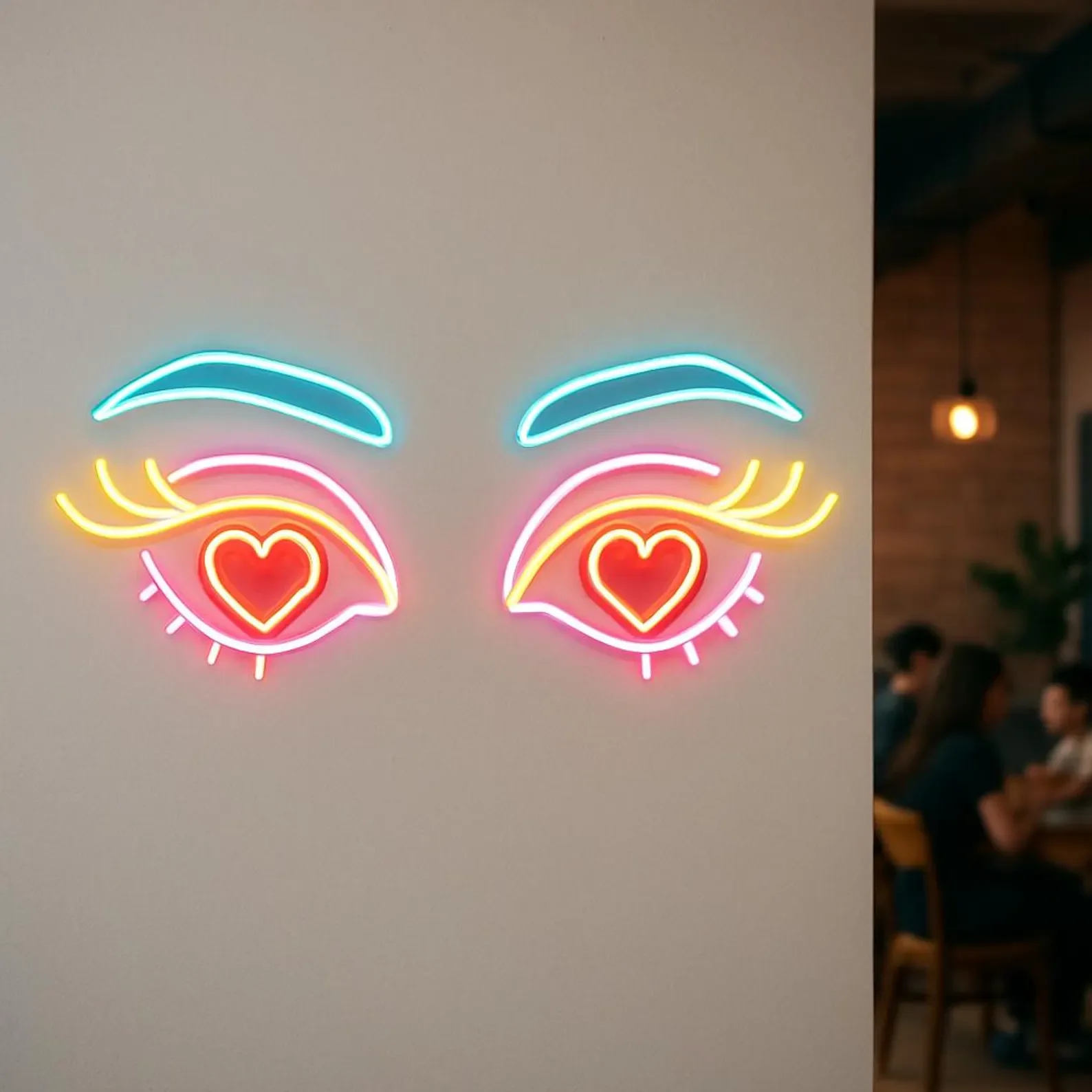 Women's Eyes with Makeup Neon Sign,Beauty Salons Neon Sign,Lash Bars and Brow Bars Neon Sign,Business Neon Sign