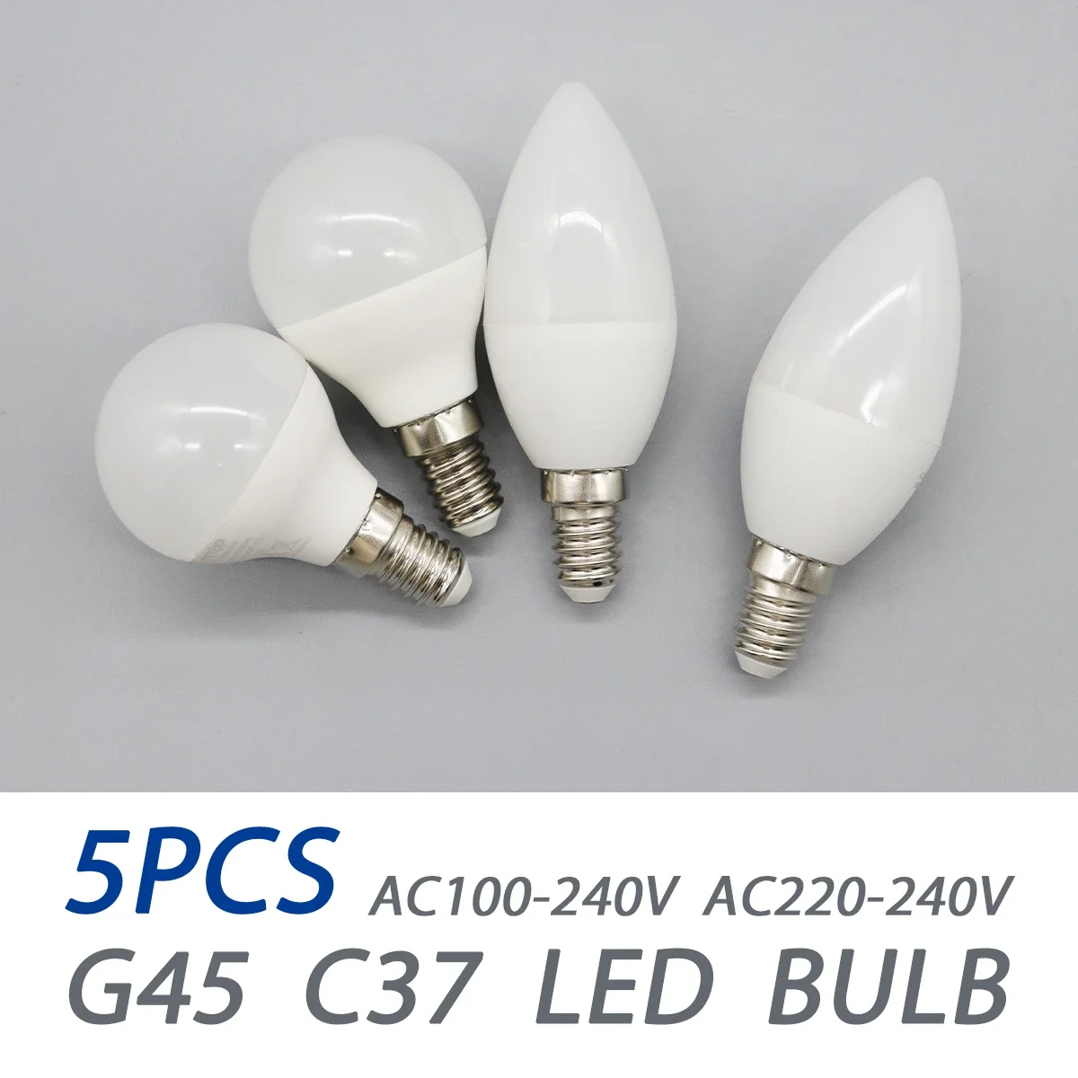 

5 шт. E14 светодиодная лампа 7 Вт G45 C37 AC 220 В 110 В 120 В экологически чистая мини-лампа без мерцания 3000 К 4000 К 6000 К лампа