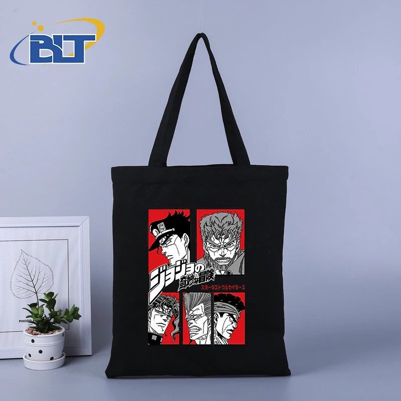 Jojo Bizarre Avontuur Anime Print Canvas Boodschappentas Grote Capaciteit Handtas Draagtas Student Schooltas