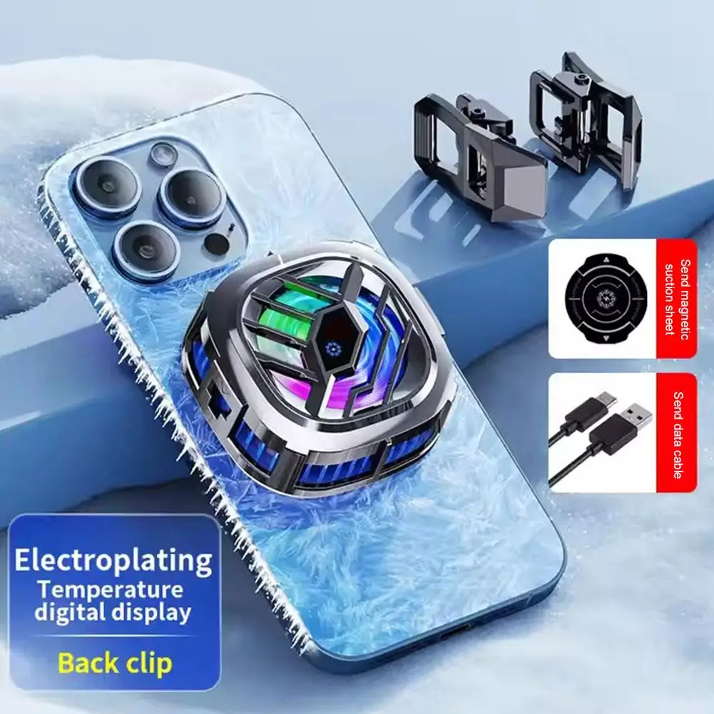 Magnetic/ Back-clip 2 In 1 Semiconductor Freezable Ice Cooling Radiator Game Fan For X76Pro For Summer PUBG Cool Heat Sink M6O3