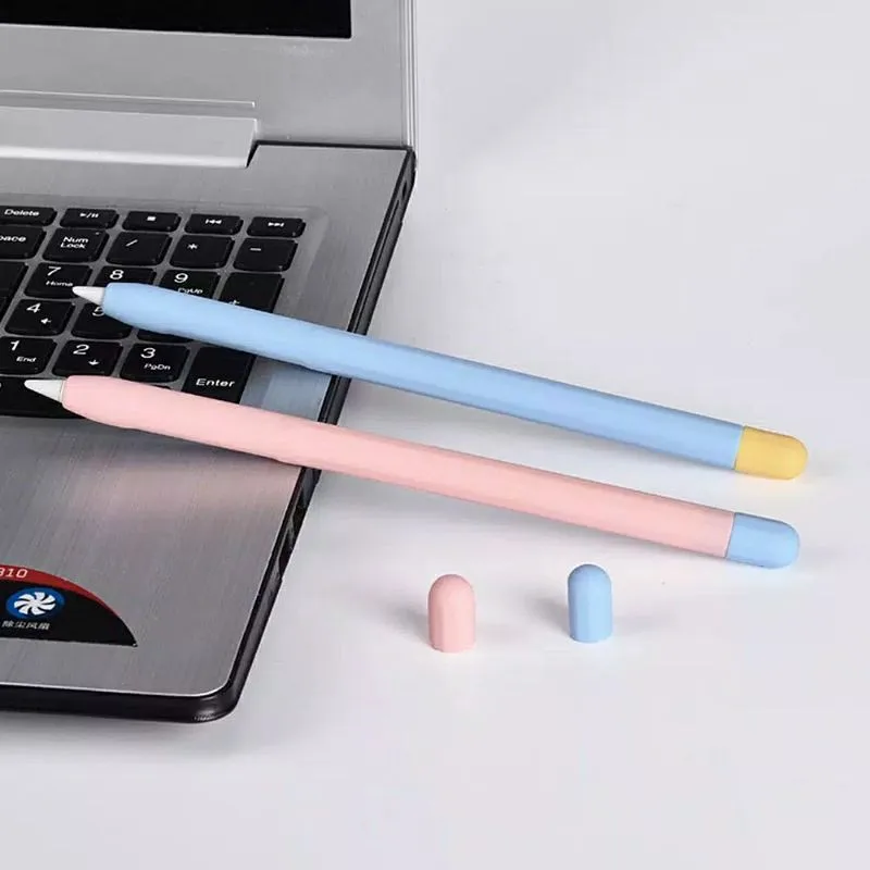 Silicone Anti-Slip Case For Apple Pencil 1 Protective  For Apple Pencil 2 Touch Pen Grip Holder Sleeve Portable Stylus Cover