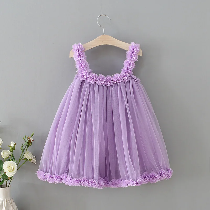 HETISO Girls Princes Lace Dresses Baby Kids Sling Wedding Party Ball Gown Costume For 1-6 Years