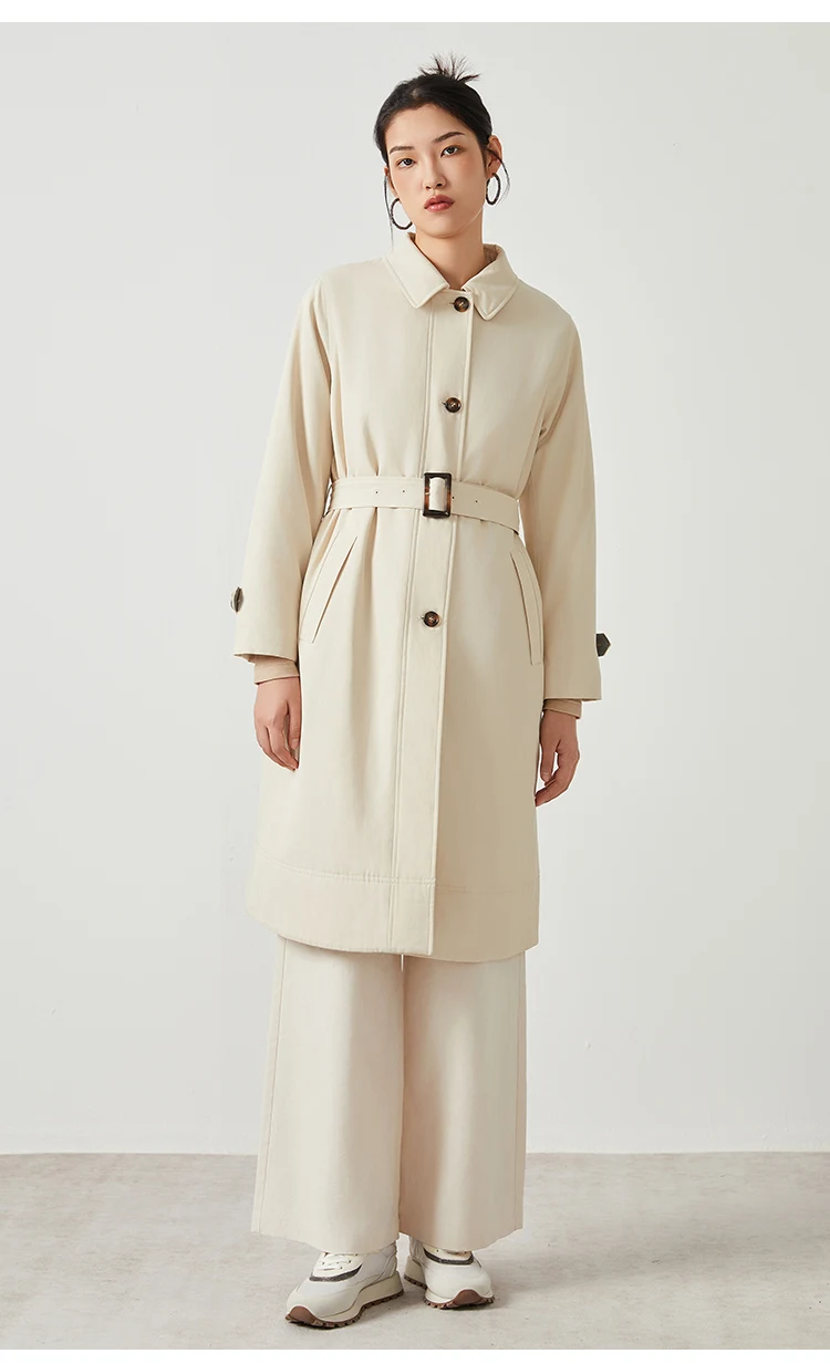 K2536W 50% Baumwolle Windbreaker Luxus Damenbekleidung Herbst Damen Langer Trenchcoat – Detail 6