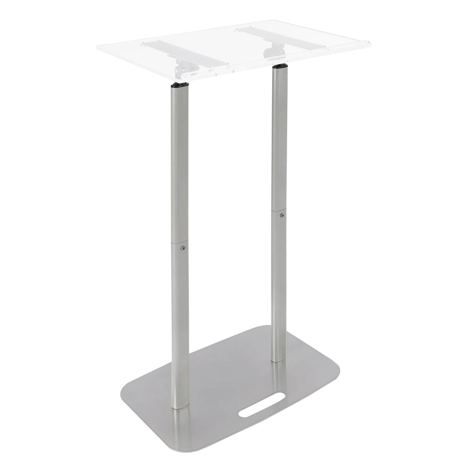Floor Standing Acrílico Podium, Silver Iron Body and Base, Pé Lectern, Pulpit Desk, 46, 46 polegadas de altura