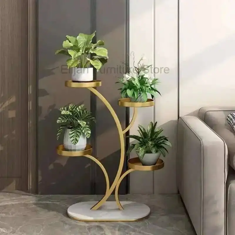 

Living Flower Rack Aesthetics Room Balcony Minimalist Trendy Light Luxury Plant Display Shelf Designer Muebles Home Furniture