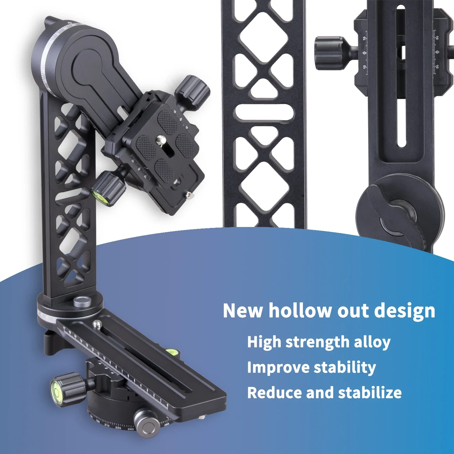 عالية الجودة كرة ثلاثية صغيرة رئيس Kinfuto المهنية 720 درجة كاميرا ذات محورين Gimbal رئيس PAN08 #5