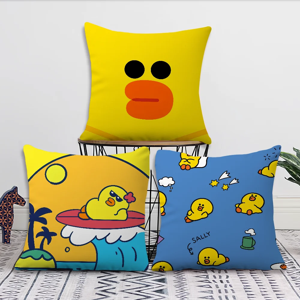 Cute cartoon art duck L-line F-friends S-Sally cushion cover soft Pillow Case for Sofa Living Room Home Decor Protective Covers