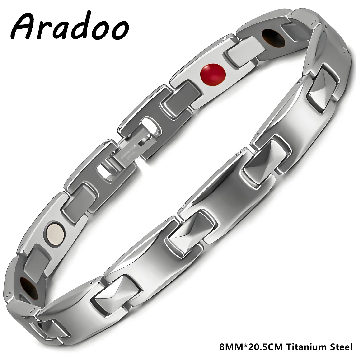 ARADOO Titanium Steel Bracelet with Classic Cuboid Pyramid Design Necklace Jewelry Gifts