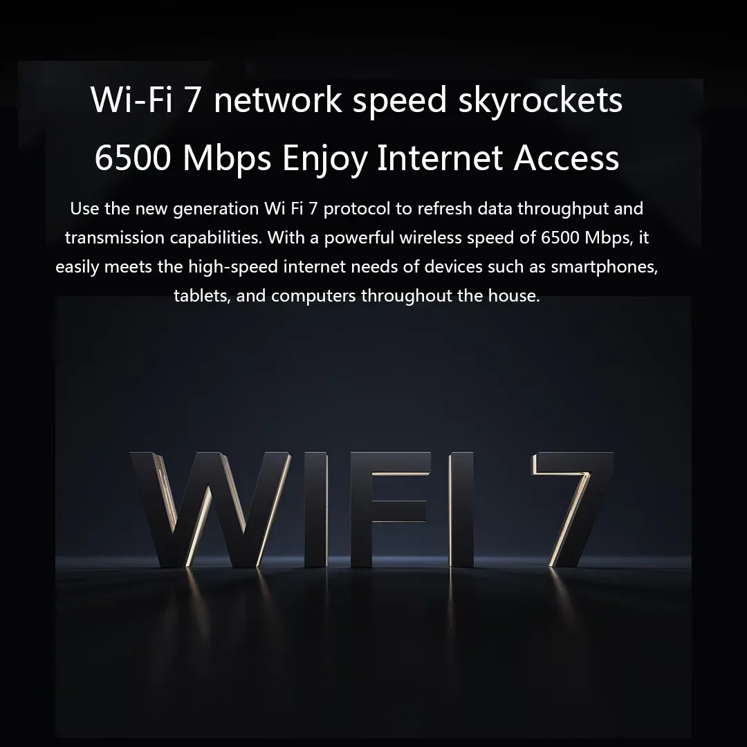 Xiaomi Router BE6500 WiFi 7 Qualcomm Quad Core 6500Mbps 2.5G Network Port Dual Band 2.4/5GHz Independent Signal Amplifiers Mesh