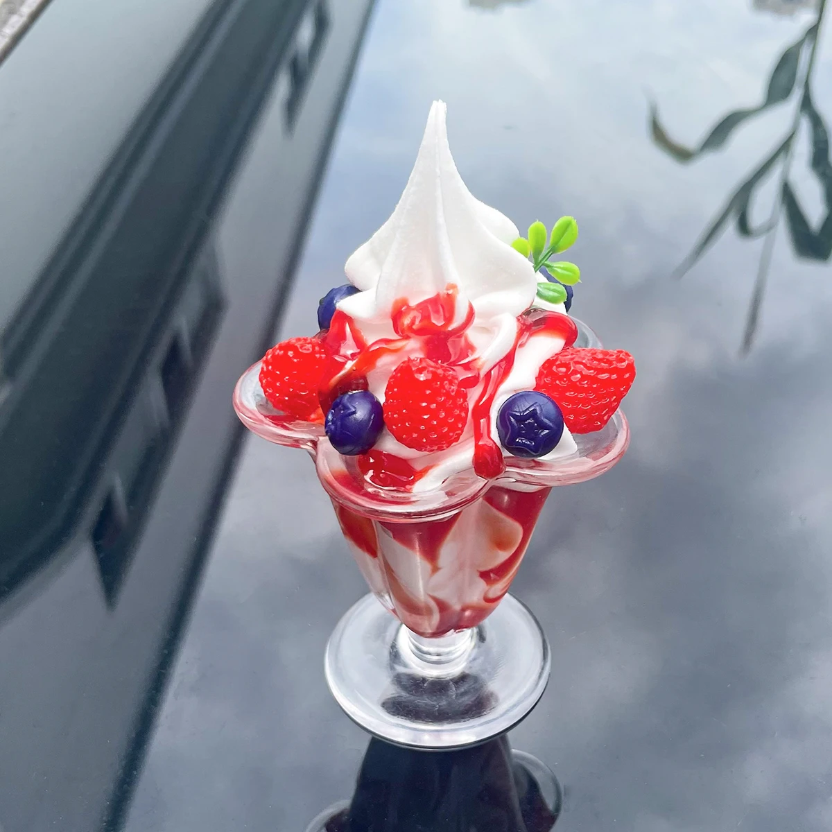 Realistic Ice Cream Fruit Beautiful Cup Dollhouse Model Simulation Summer Home Decor Doll Shop Window Display Accessories Crafts