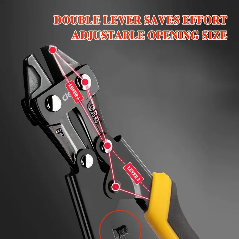 Deli 8'' 200mm Wire Pliers Steel Bar Cutting Pliers Multi-functional Labor-saving Wire Shears Cutting Wire Breaker Scissors