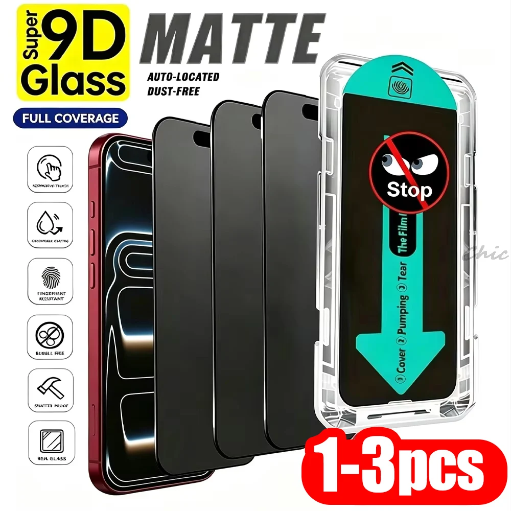 1-3PCS Oleophobic Coating Dust Free Matte Screen Protector For iPhone 18 Pro Max 17 16 Plus 15 14 13 11 12 Air X XS XR 16e Glass