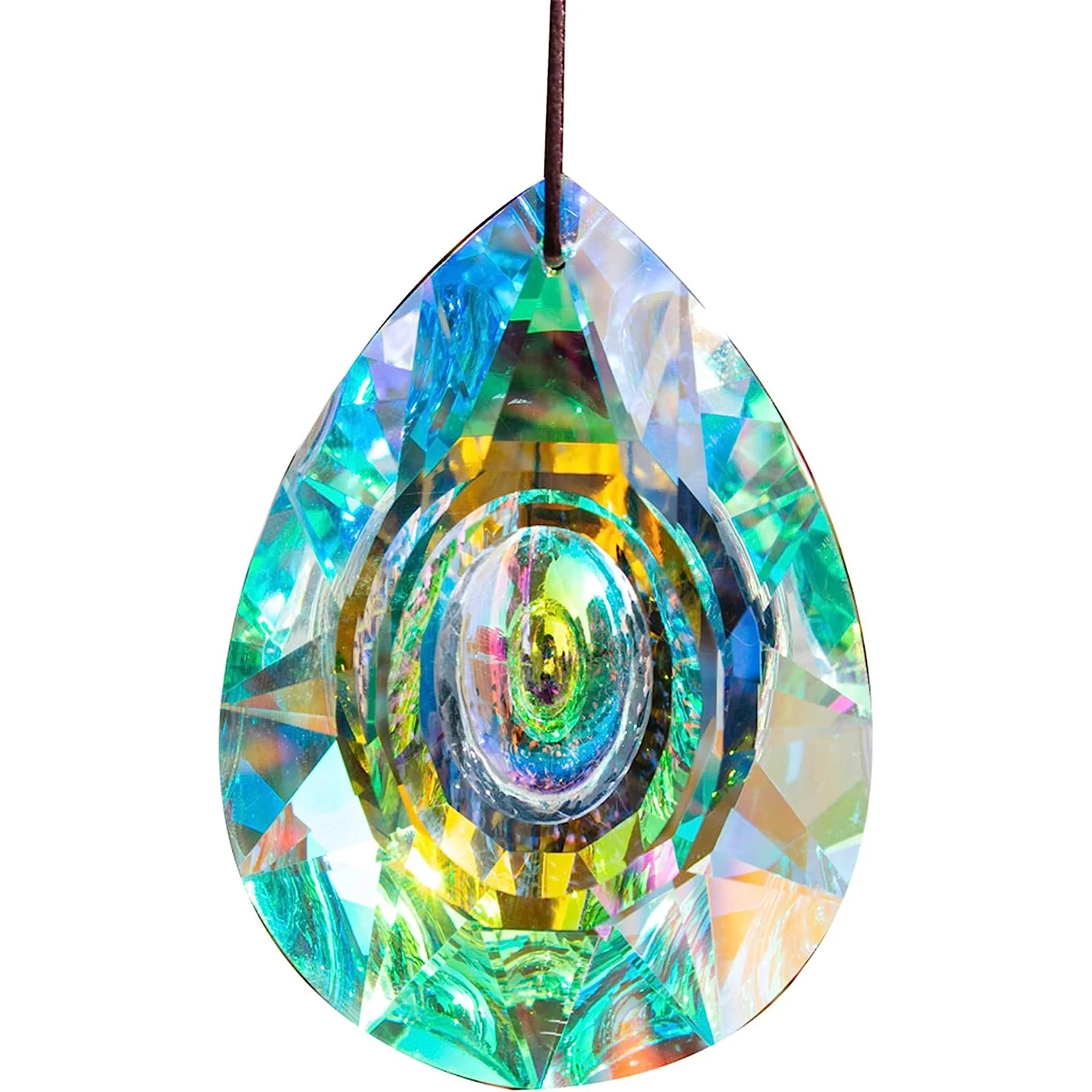K9 Crystal Prism AB Clear Faceted Large Oval Chandelier Crystal Hanging Ornaments DIY Suncatcher Pendants Rainbow Maker 1PCs