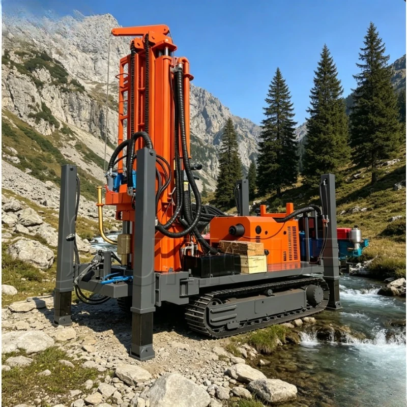 Customized 260m 300m Crawler Water Well Drilling Rig New Hydraulic  Borehole Drilling Machine  for Irrigation Farm Deep Well