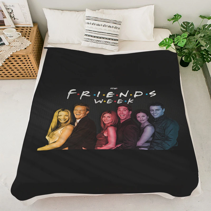 Fall Nap Custom Blanket S-Friendss Warm Winter Blankets King Size Blanket Fluffy Microfiber Blankets Anime Blanket Bed Blanket