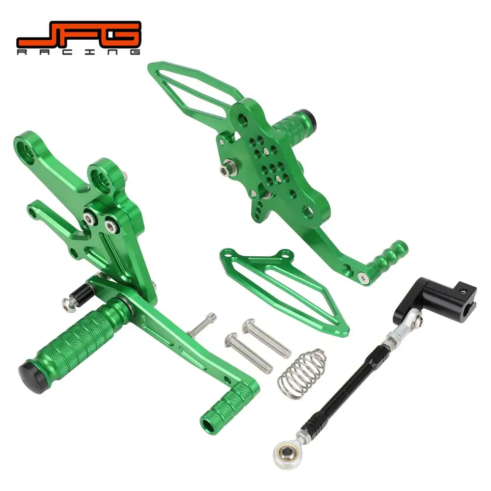 Motorcycle Adjustable Footpegs Foot Pegs 6061 Aluminum Foot Pedals Rest Rearset For Kawasaki Ninja 400 2018-2023 Z 400 2019-2023