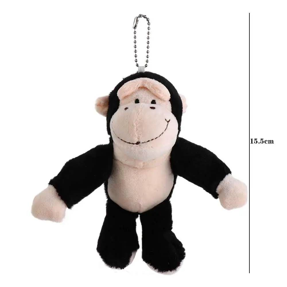 الحيوانات المحشوة سلسلة المفاتيح القرد أفخم دمية لينة الفراء قرد حلقة رئيسية حامل المفاتيح Kawaii Orangutan ألعاب من نسيج مخملي على ظهره الديكور