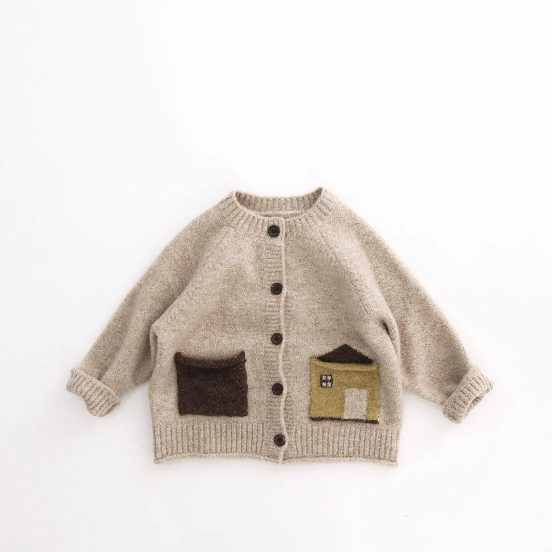 2026 Autumn New Children Long Sleeve Knit Coat Boys Girls Cotton Knitted Cardigan Baby Vintage Sweater Jacket Kids Clothes