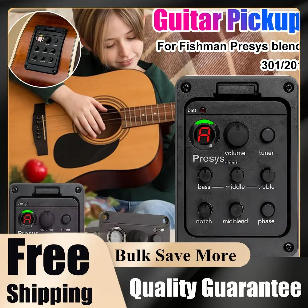 Acoustic Guitar Pickup Acoustic Guitar Preamp Classic Acoustic Guitar EQ Tuner Piezo Pickup for Fishman ISYS+ Accessories