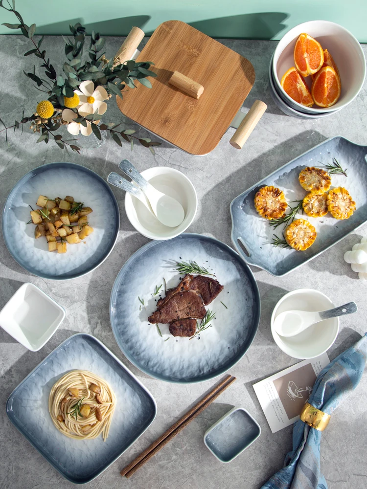 

Home Nordic ins style ceramic Internet celebrity creative Japanese style good-looking western food plate steak plate