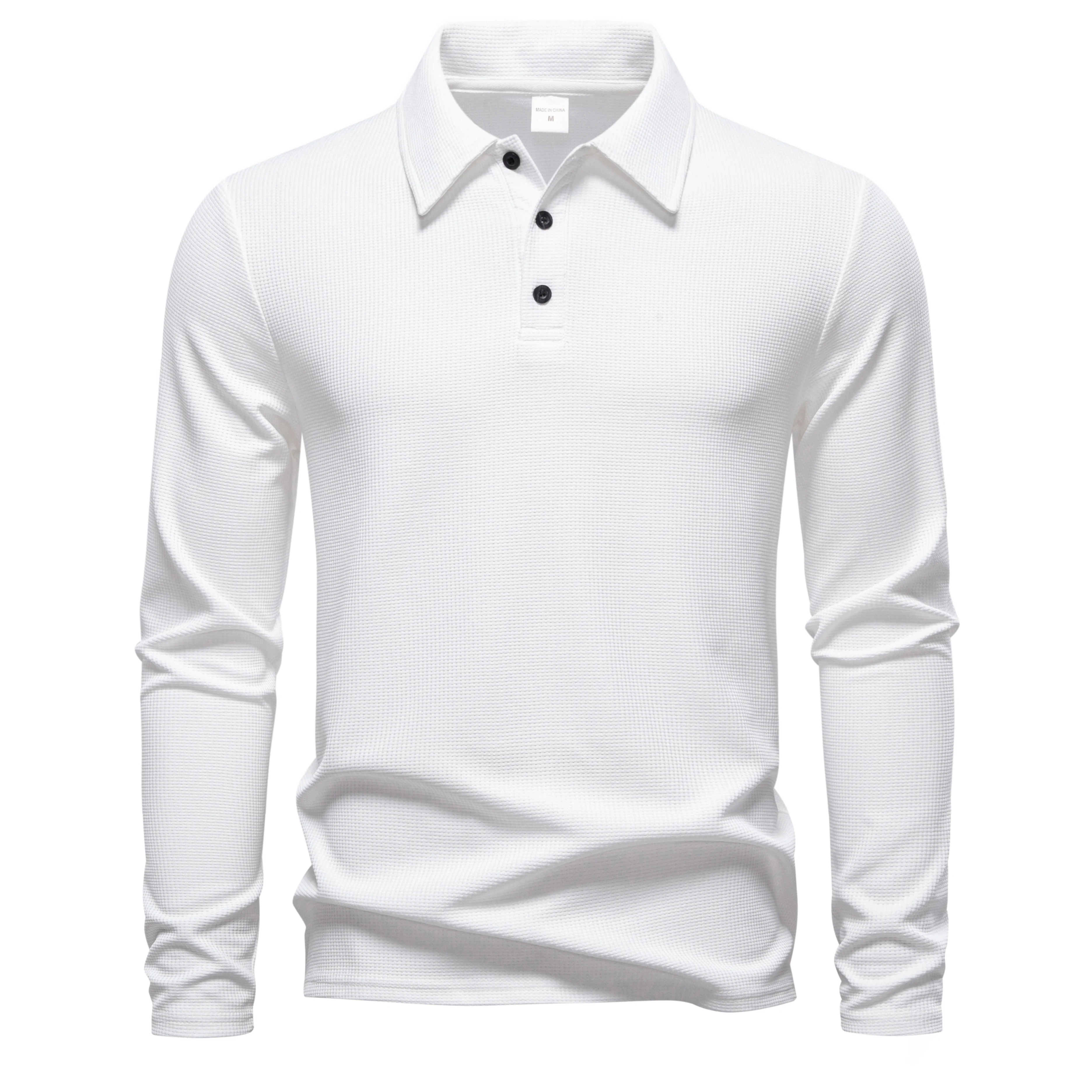 2026 Hot البيع الرجال الصيف عادية تنفس مريحة قميص بولو الرجال بلون عالية الجودة طويلة الأكمام تي شيرت #3