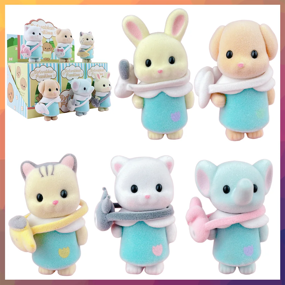 

Игрушечная модель куклы серии флокированных животных-милый пудель, щенок, кролик, слон, креативные украшения для рабочего стола-подарок на день рождения