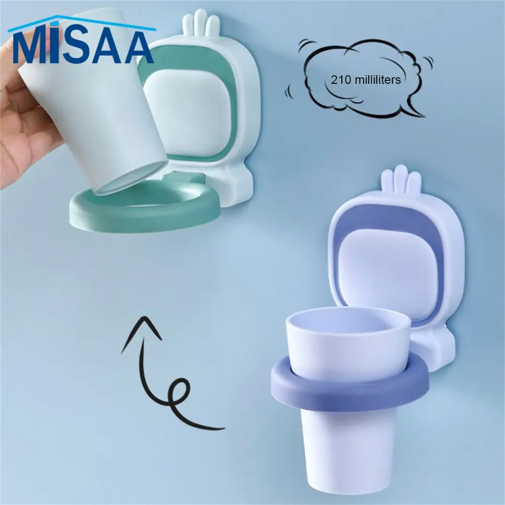 Water Cup Toothbrush Storage Rack Wall Mounted Design Space Saving Waterproof Moderate Size Toothpaste Holder Easy To Grip