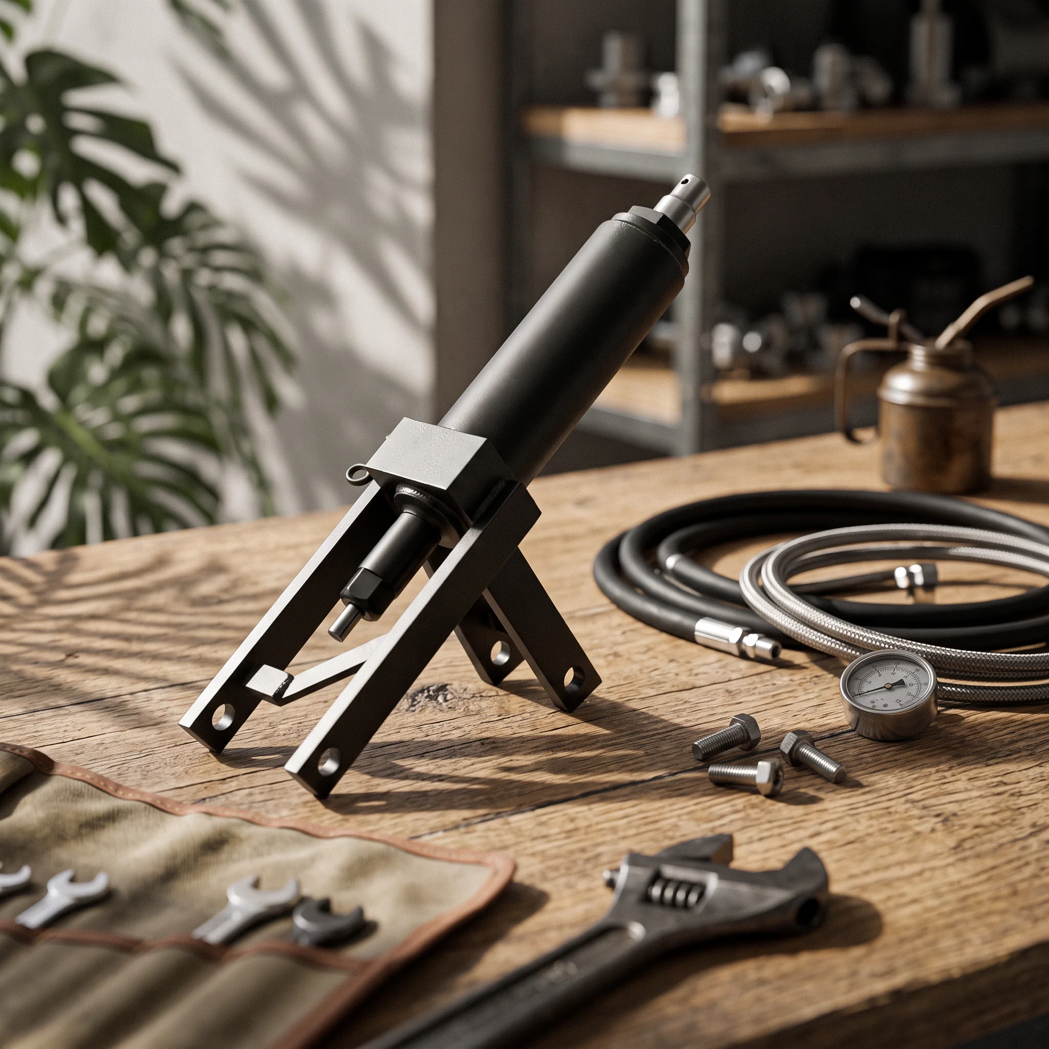 Hydraulic Lift Cylinder Replacement Hydraulic Cylinder Lifting Component Industrial Hardware Metal for Mechanics, Platform Carts