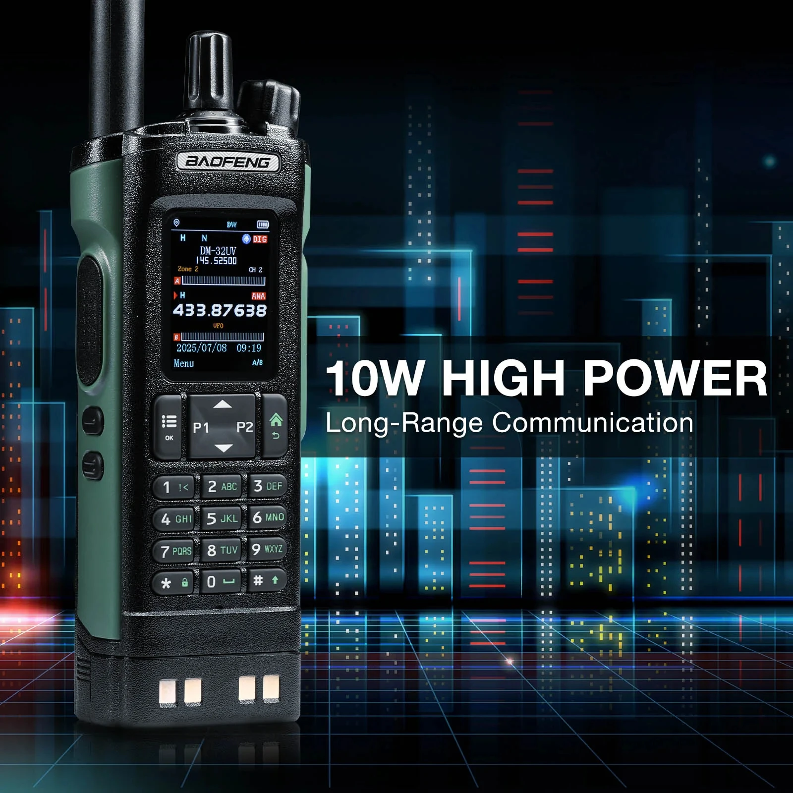 Dm32 GPS APRS 바오펑 무전기 장거리 10W 듀얼 밴드 VHF UHF 햄 라디오 통신기 PMR446 캠핑용 1701 UV-5R