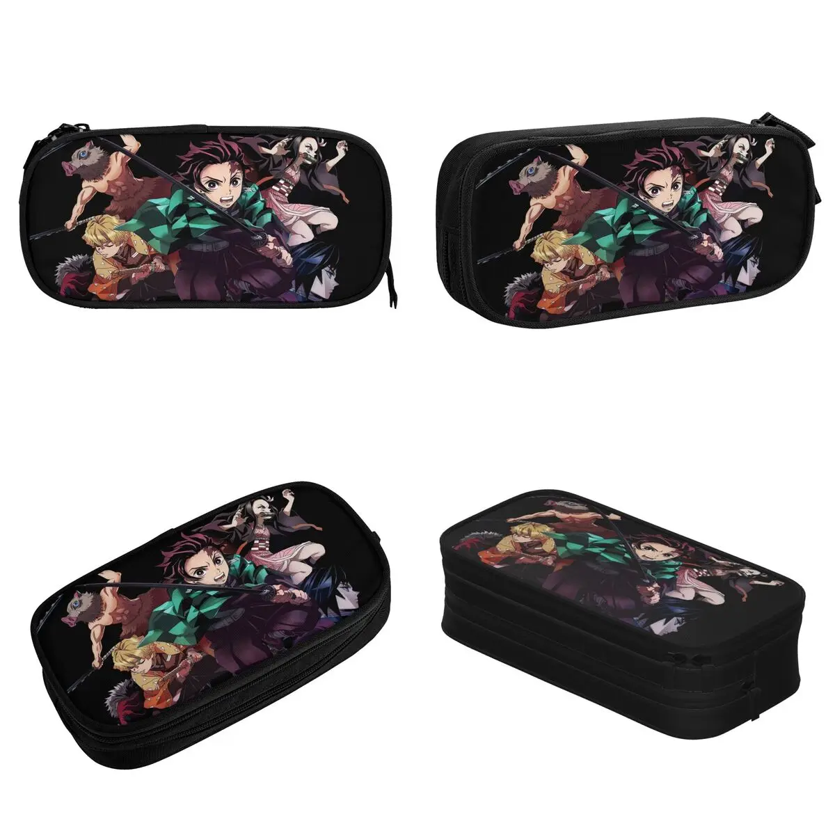 Demon Slayers-estuches de lápices de Anime japonés para niños, bolsas de gran capacidad para estudiantes, regalos escolares, accesorios