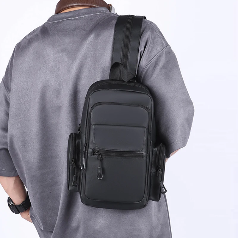 Lightweight Chest Bag Multifunctional Multi Pocket Backpack Men Cross Bags Casual Large Capacity Backpacks Simple Daypacks