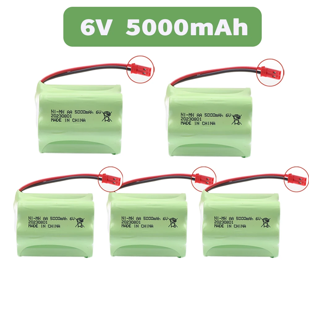 6V 5000mAh NI-MH Battery  For RC Cars Robots Tanks Gun rc Boats parts With JST Plug AA 2400mah 6v NiMH Rechargeable Battery Pack