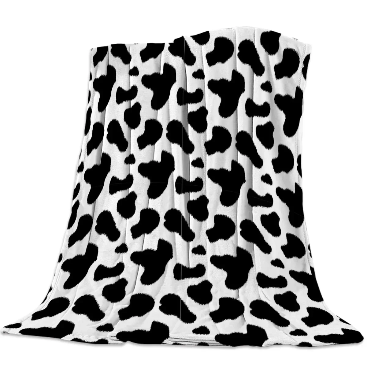 Cow Pattern Flannel Fleece Bed Blanket Bedspread Coverlet Bed Cover Soft Lightweight Warm Cozy Blankets