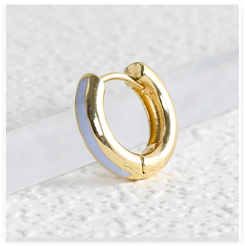 925 Silver Needle Minimalist Round 18K Gold Hoop Earring Buckle for Women Classic Fashion Jewelry