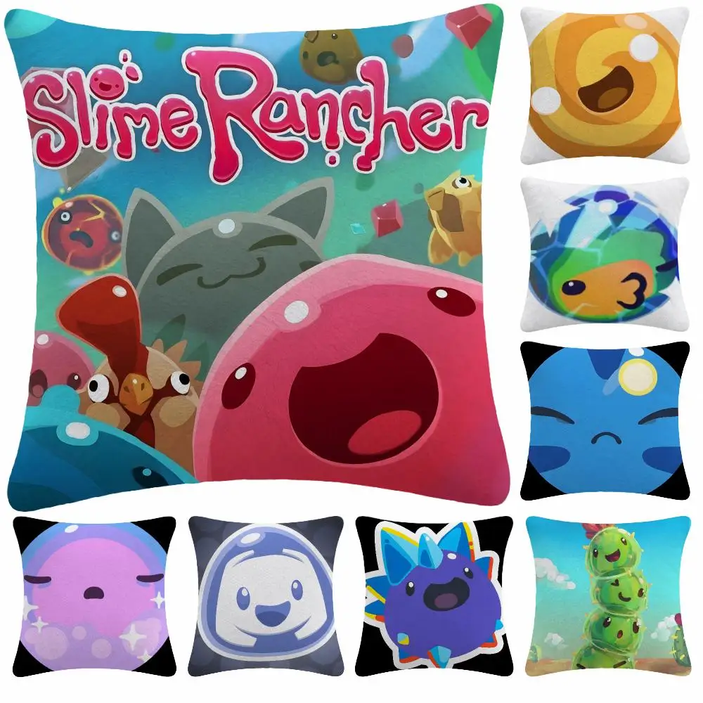 Game Slime Rancher S-Slime Rancher Cushion Cover Soft Plush Decorative Sofa Bedroom Living Room Car Dorm Home Decor Gift