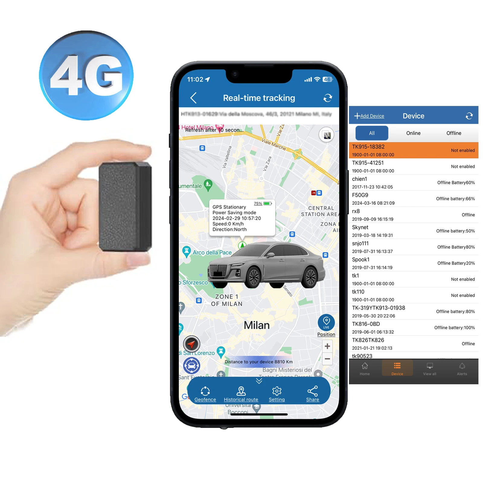 worldwide Mini 2G/4G-TK901 for choose vehicle GPS Tracker 600mah Magnetic Fleet Tracking System Without Subscription fee