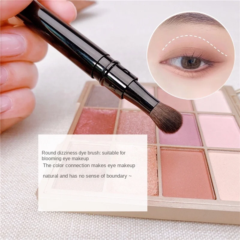 แปรงแต่งหน้าแบบพกพา สองหัว สำหรับแต่งตา ไฮไลท์จมูก คอนซีลเลอร์ แต่งรายละเอียด ปัดเบลนด์ คิ้ว ปาก อุปกรณ์แต่งหน้า