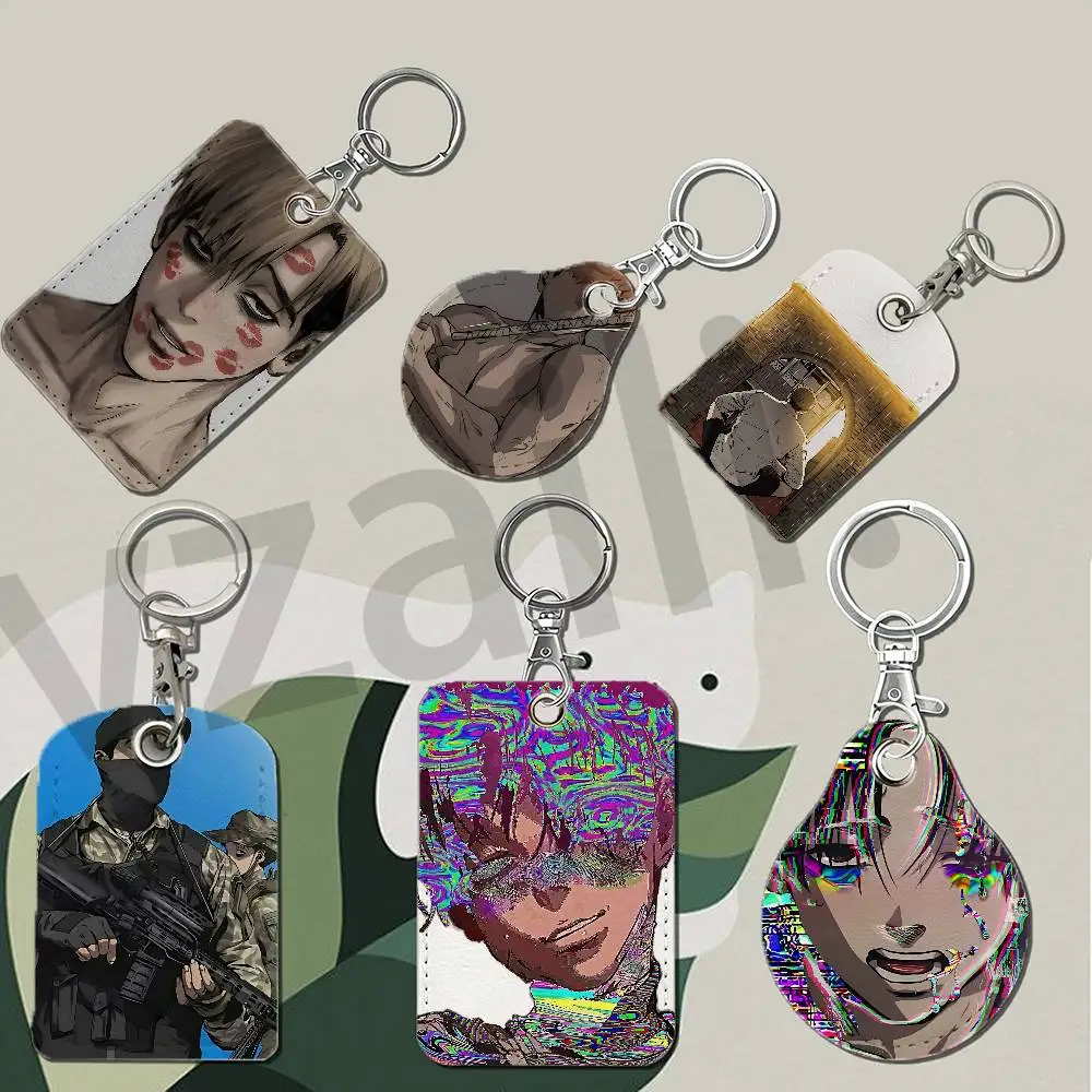 K-Killing S-Stalking Protective Printed Leather Card Case Metal Keychain Accessory