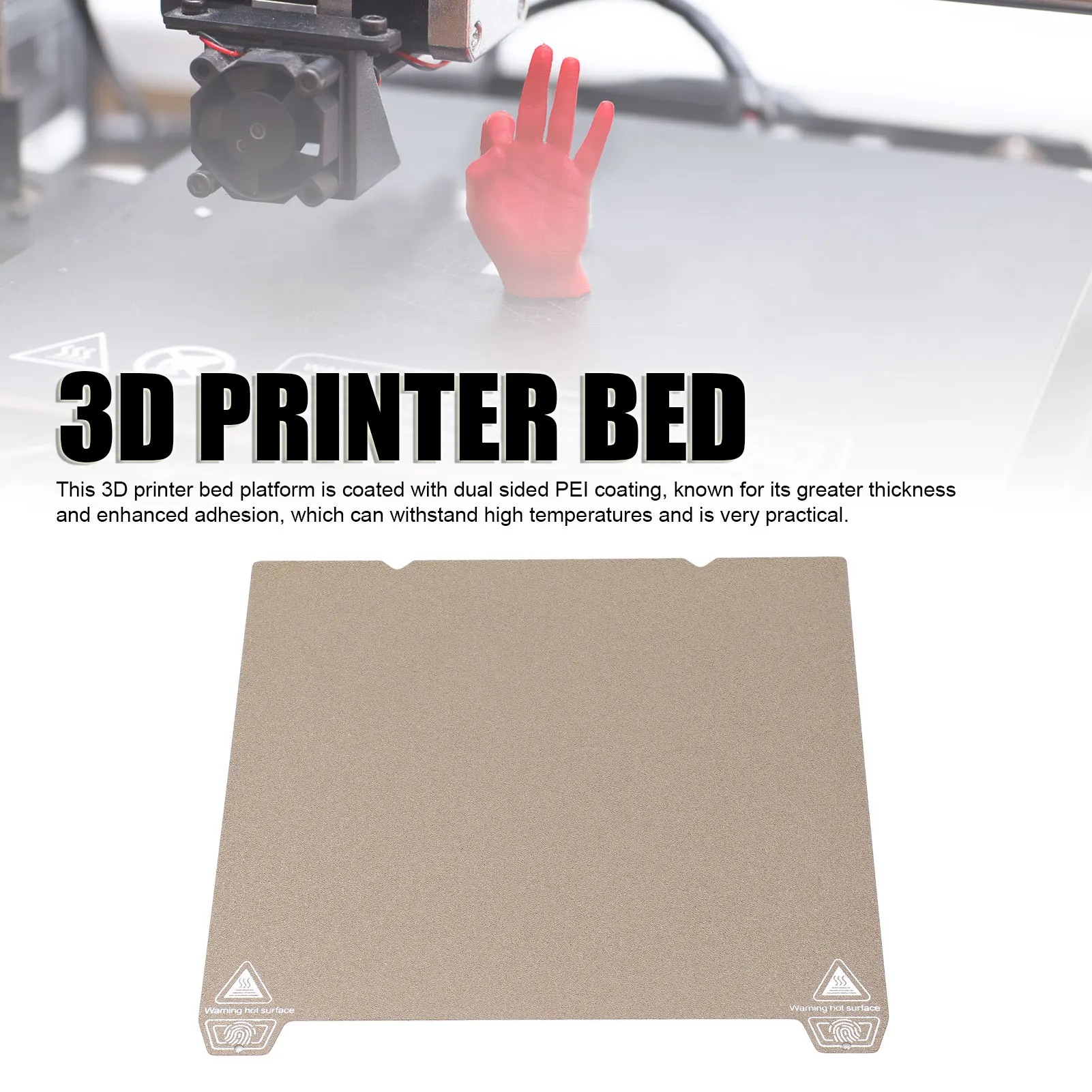 

3D Printer Build Plate 235x235mm Dual Sided PEI Bed with Grooves for Ender‑3 S1 V3 K1 3D Printer PEI Build Plate
