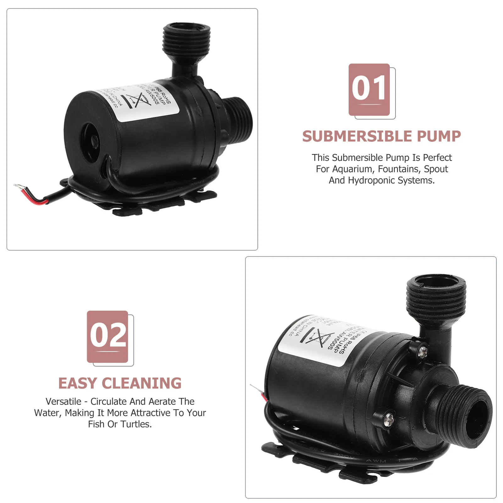 

2 Pcs Manual Booster Submersible Pump Pool Garden Water Circulation Aquarium Pumps