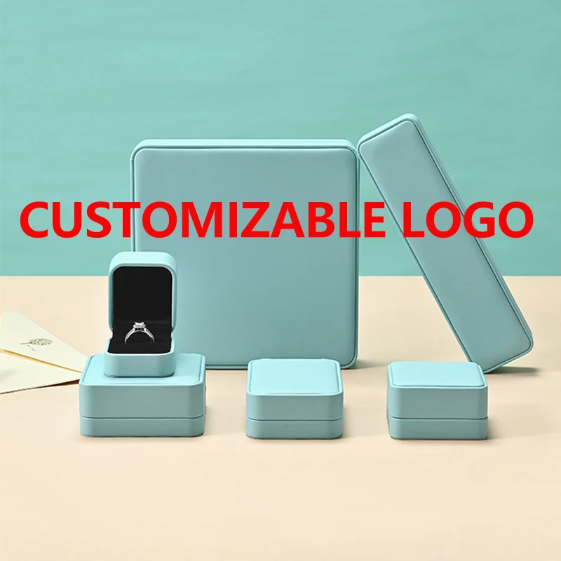 Customizable logo Jewelry Box With Logo Jewelry Gift Packaging Boxes Earring Necklace Bracelet Ring Boxes