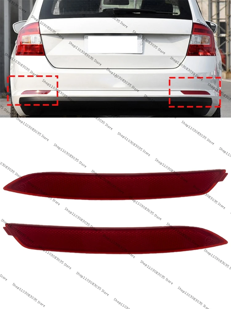 Image of Für Skoda Rapid Spaceback 2013 2014 2015 2016 2017 2018 2019 Heckstoßstangenreflektoren Lichter Warnlampen Bremsleuchten Bremslichter